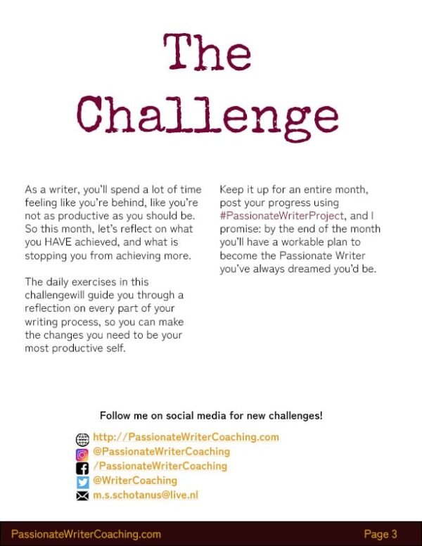 Challenge description page of the reflect workbook